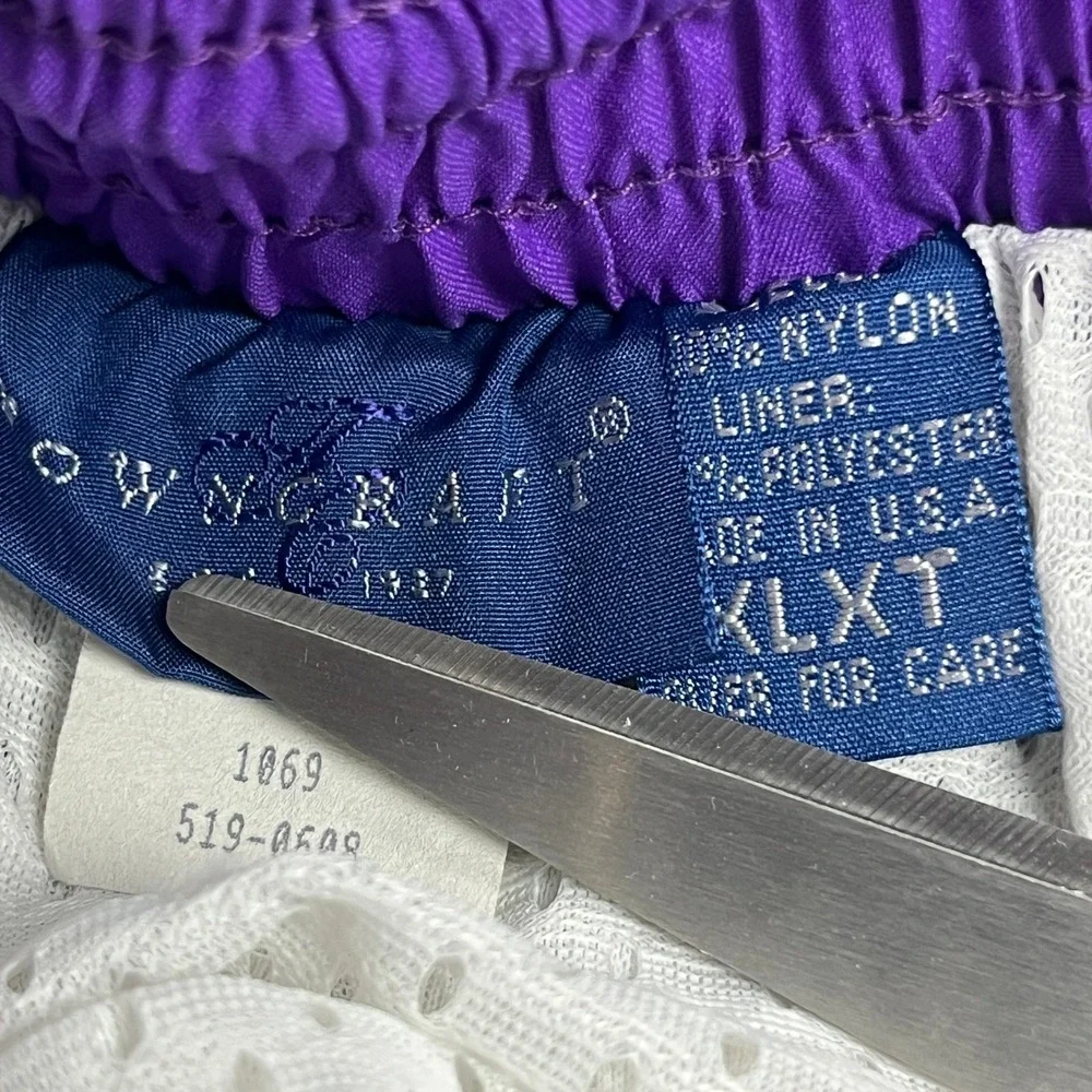 Vintage Towncraft Mens Colorblock Swim Trunks XL Tall Purple Teal Black USA Made